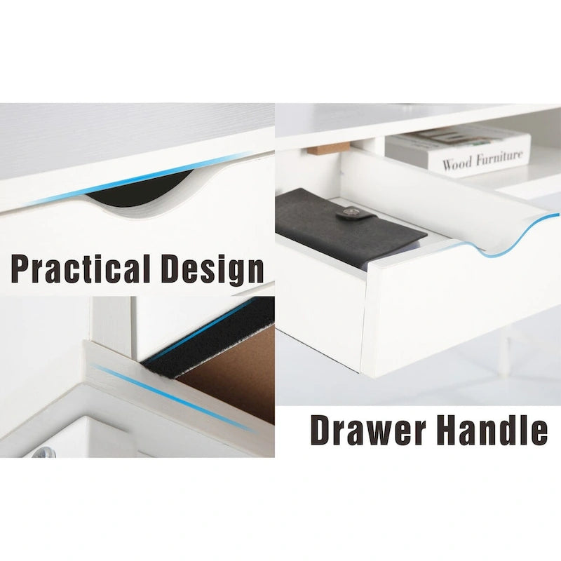 Bureau avec tiroirs, grand bureau contemporain