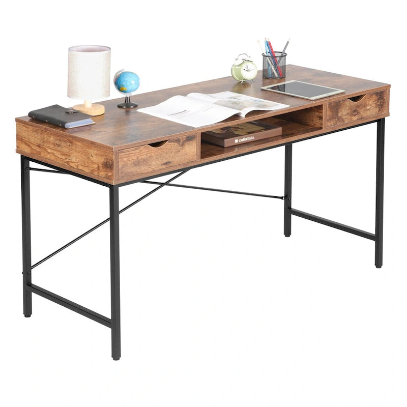 Bureau avec tiroirs, grand bureau contemporain