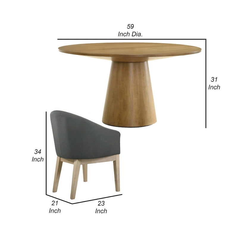 Table et chaises rondes, Siège tonneau