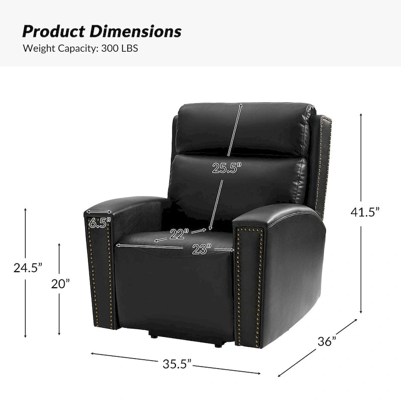 Fauteuil inclinable releveur avec fonctions massage et chauffage, port de chargement intégré